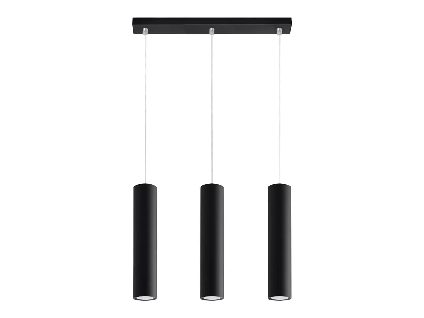 Sollux Lighting Lámpara Suspendida-Lámparas colgantes Toris moderno de acero - 3 fuentes luminosas 3000K - L.45 x A.90 cm - Negro