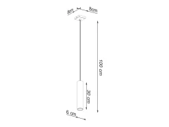 Sollux Lighting Lámpara Suspendida-Lámparas colgantes Toris moderno de acero - 1 fuentes luminosas 4000K - L.8 x A.100 cm - brillo Dorado