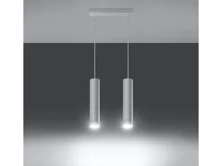 Sollux Lighting Lámpara Suspendida-Lámparas colgantes Toris moderno de acero - 2 fuentes luminosas 4000K - L.30 x A.90 cm - Blanco