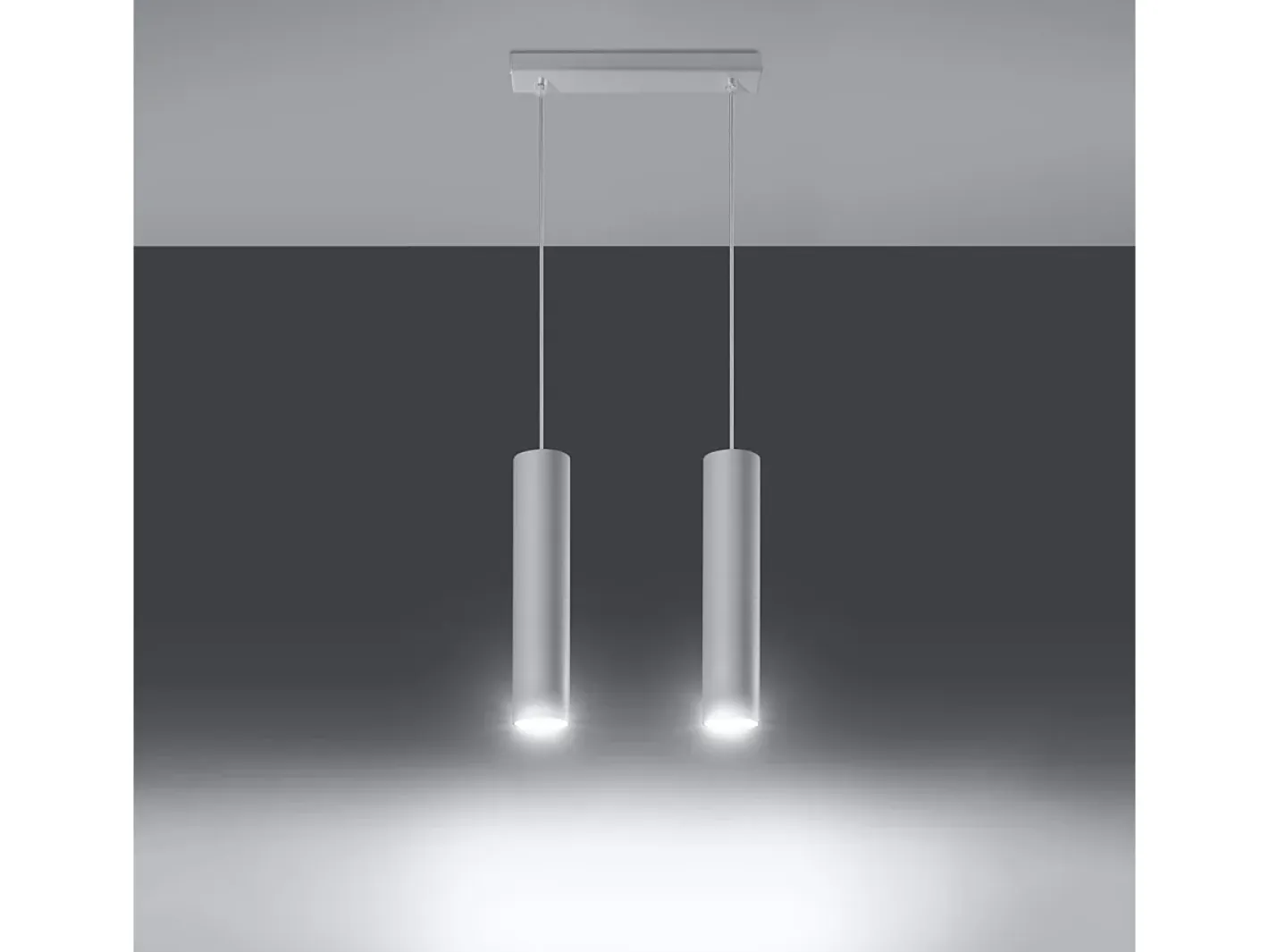 Sollux Lighting Lámpara Suspendida-Lámparas colgantes Toris moderno de acero - 2 fuentes luminosas 4000K - L.30 x A.90 cm - Blanco