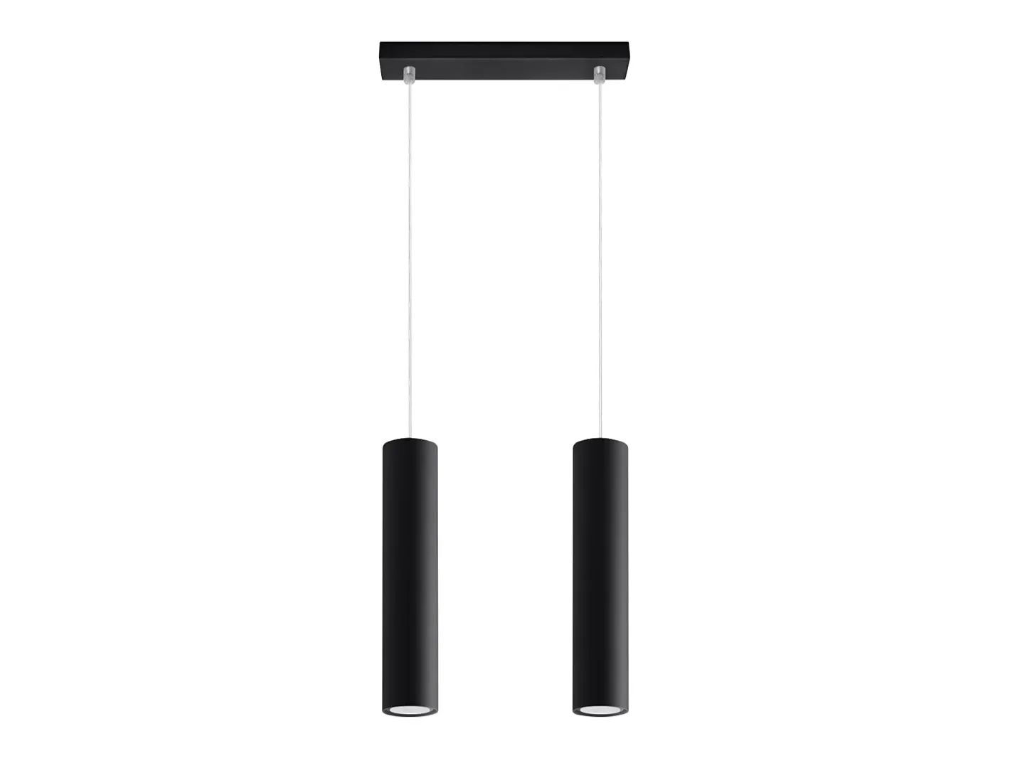 Sollux Lighting Lámpara Suspendida-Lámparas colgantes Toris moderno de acero - 2 fuentes luminosas 3000K - L.30 x A.90 cm - Negro