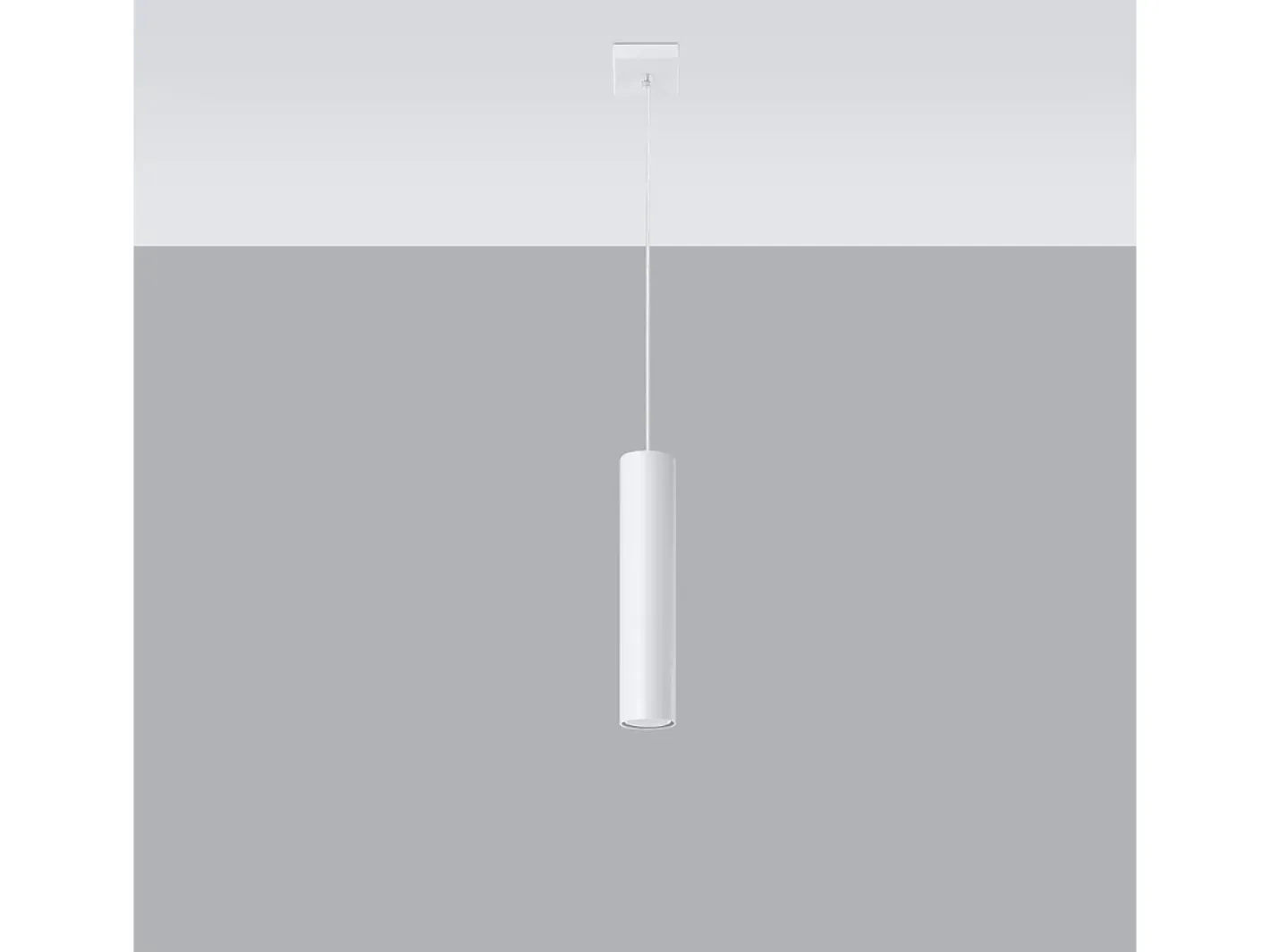 Sollux Lighting Lámpara Suspendida-Lámparas colgantes Toris moderno de acero - 1 fuentes luminosas 3000K - L.8 x A.100 cm - Blanco