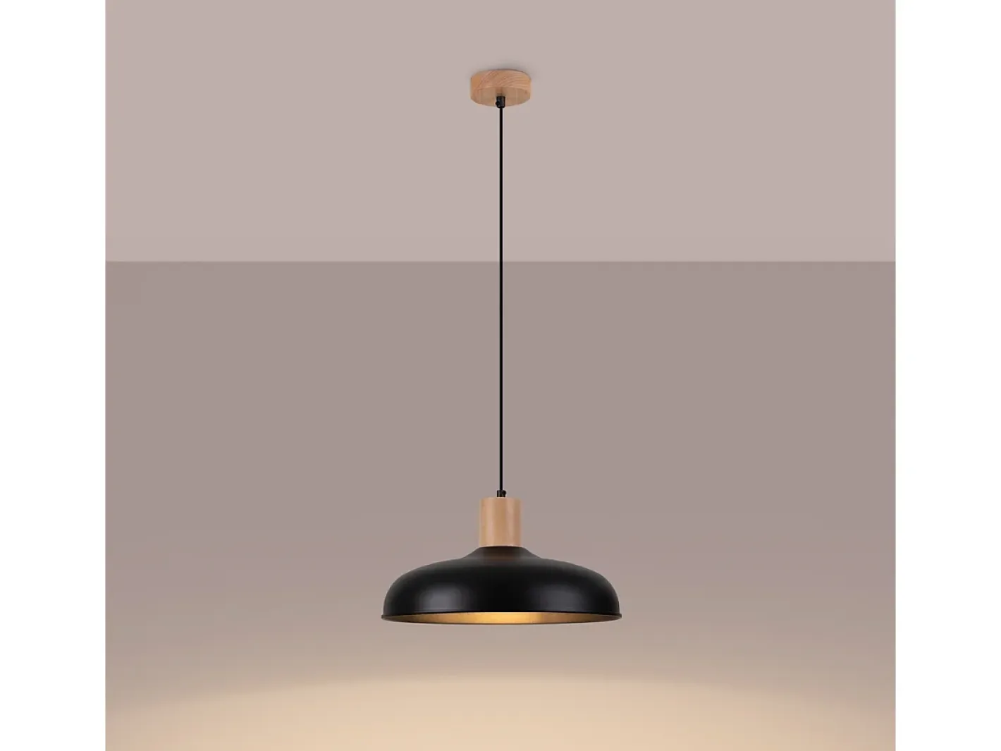 Outlet Sollux Lighting Lámparas colgantes Velture escandinavo de acero - 1 fuentes luminosas 4000K - L.38 x A.120 cm - Negro