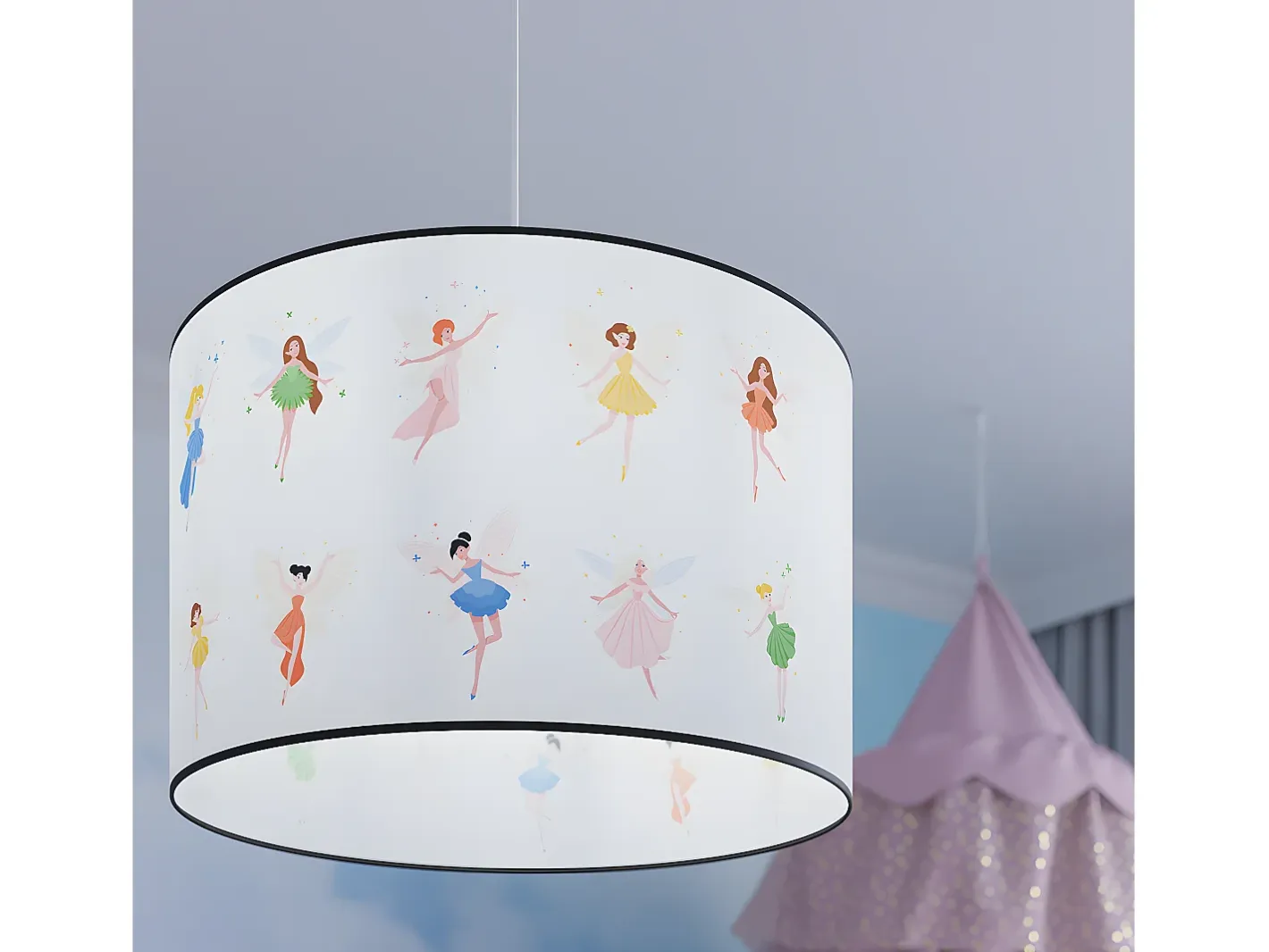 Sollux Lighting Lámpara Suspendida-Lámparas Colgantes Wróżki Moderno De Cloruro De Polivinilo - 1 Fuentes Luminosas - L.30 X A.95 Cm - Multicolor Blanco / Multicolor