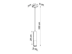Sollux Lighting Lámpara Suspendida-Lámparas colgantes Zarpex moderno de acero - 1 fuentes luminosas 4000K - L.8 x A.100 cm - /cromo Negro