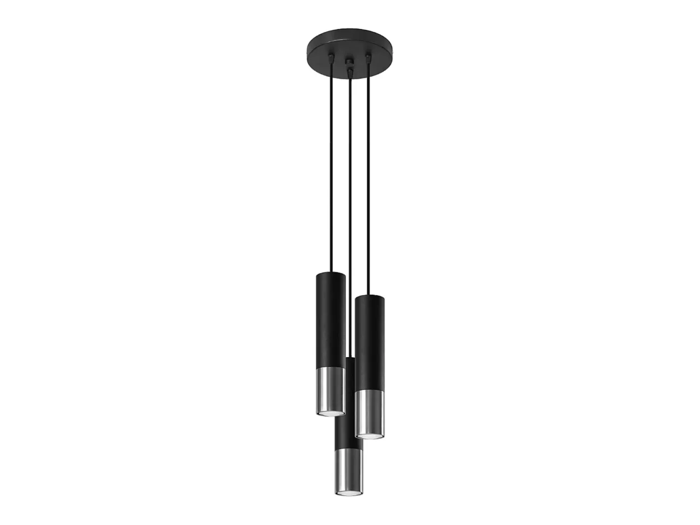 Sollux Lighting Lámparas colgantes Zarpex moderno de acero - 3 fuentes luminosas 3000K - L.20 x A.90 cm - /cromo Negro Discount