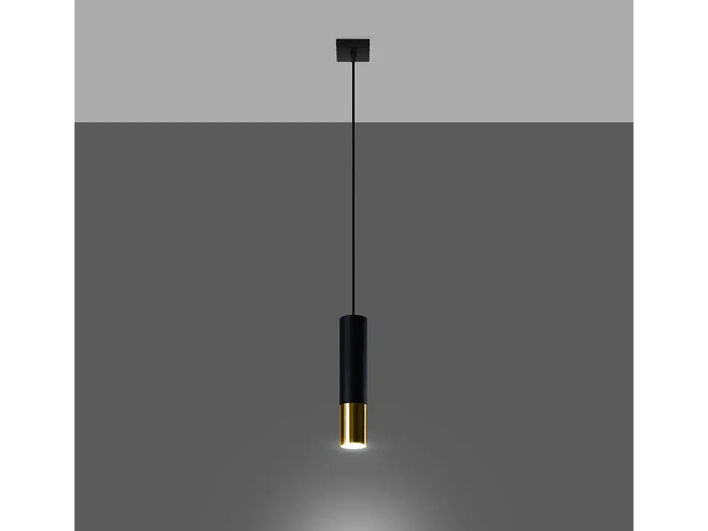 Sollux Lighting Lámpara Suspendida-Lámparas colgantes Zarpex moderno de acero - 1 fuentes luminosas 4000K - L.8 x A.100 cm - oro Negro