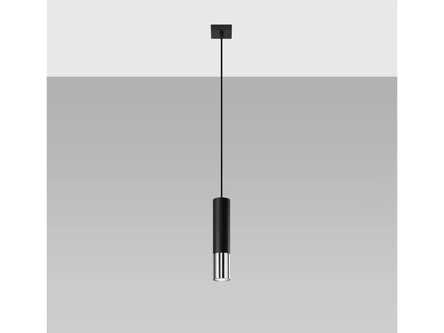Sollux Lighting Lámpara Suspendida-Lámparas colgantes Zarpex moderno de acero - 1 fuentes luminosas 3000K - L.8 x A.100 cm - /cromo Negro