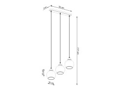 Sollux Lighting Lámparas colgantes Zelaro moderno de acero - 3 fuentes luminosas 3000K - L.45 x A.117 cm - Negro Sale