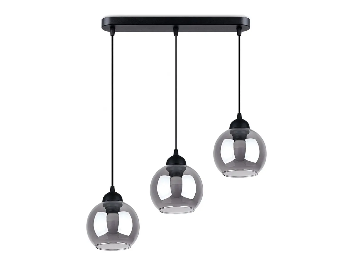 Online Sollux Lighting Lámparas colgantes Zelaro moderno de acero - 3 fuentes luminosas 4000K - L.45 x A.117 cm - Negro