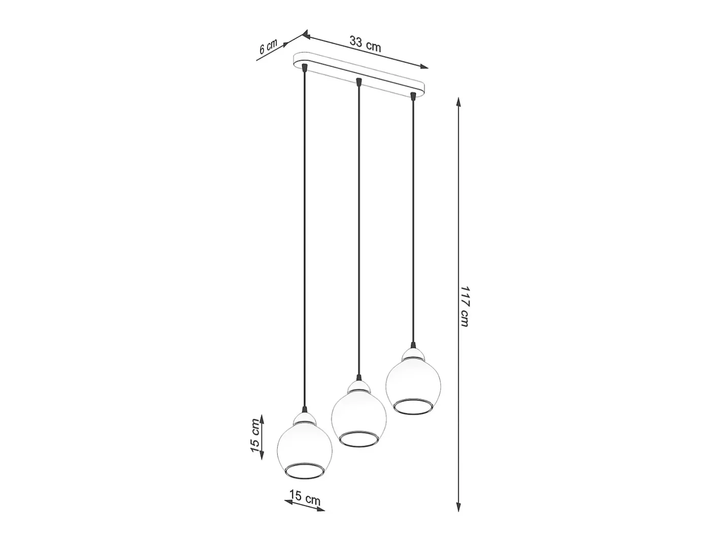 Online Sollux Lighting Lámparas colgantes Zelaro moderno de acero - 3 fuentes luminosas 4000K - L.45 x A.117 cm - Negro