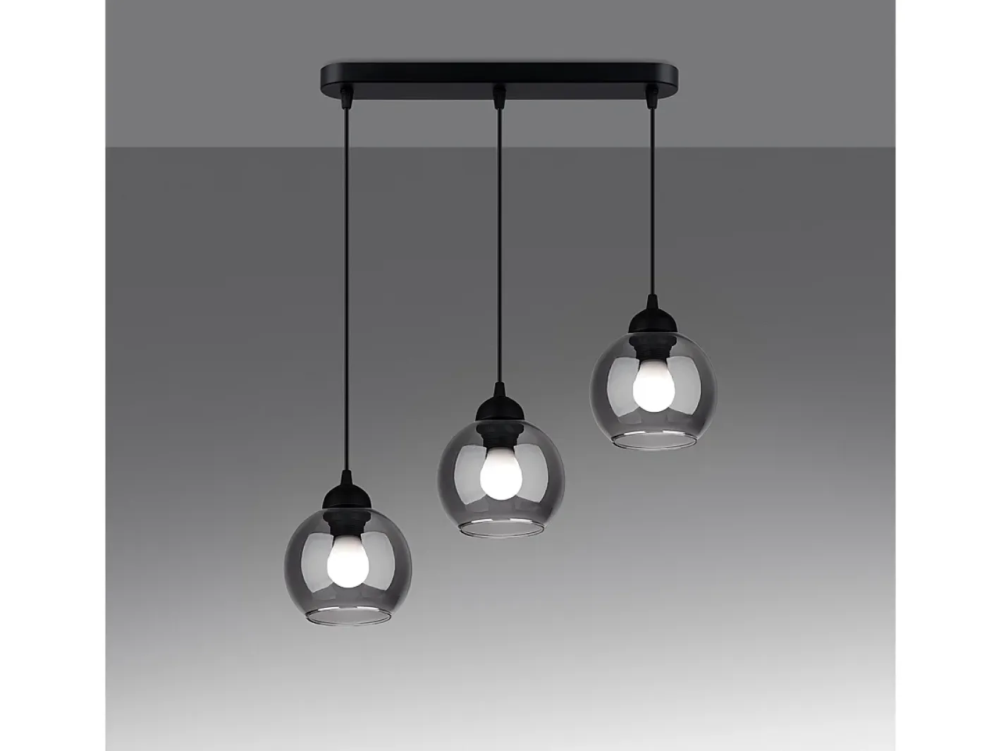 Online Sollux Lighting Lámparas colgantes Zelaro moderno de acero - 3 fuentes luminosas 4000K - L.45 x A.117 cm - Negro