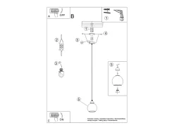 Clearance Sollux Lighting Lámparas colgantes Zelaro moderno de acero - 1 fuentes luminosas 4000K - L.15 x A.130 cm - Negro