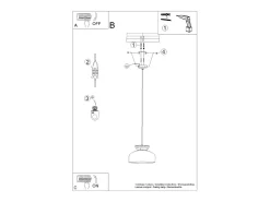 Sollux Lighting Lámpara Suspendida-Lámparas colgantes Zeleron escandinavo de madera/acero - 1 fuentes luminosas 4000K - L.29,5 x A.130 cm - /madera natural Negro