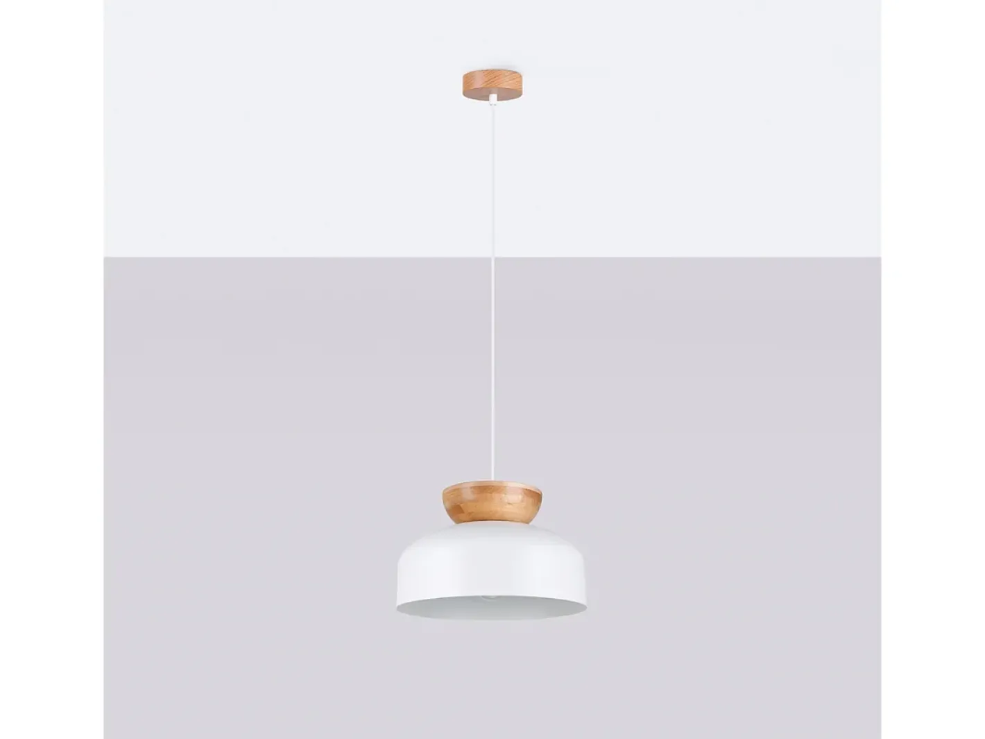 Sollux Lighting Lámparas colgantes Zeleron escandinavo de madera/acero - 1 fuentes luminosas 3000K - L.29,5 x A.130 cm - /madera natural Blanco Online