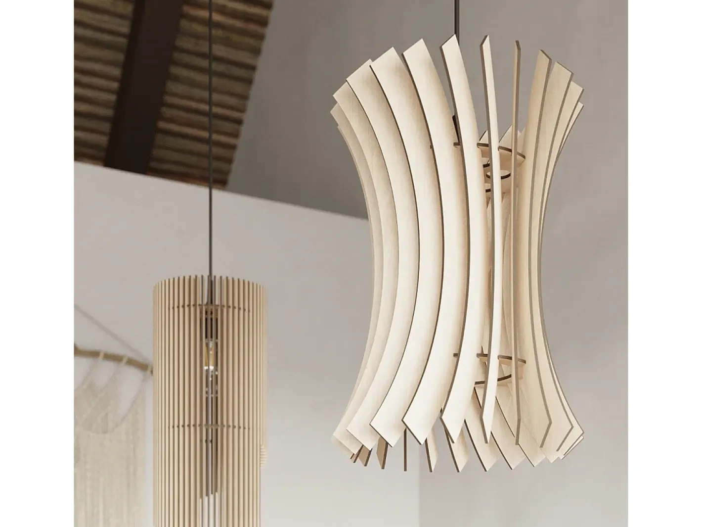 Sollux Lighting Lámparas colgantes Zenexia escandinavo de madera - 1 fuentes luminosas 4000K - L.21 x A.120 cm - madera natural Color natural claro Outlet