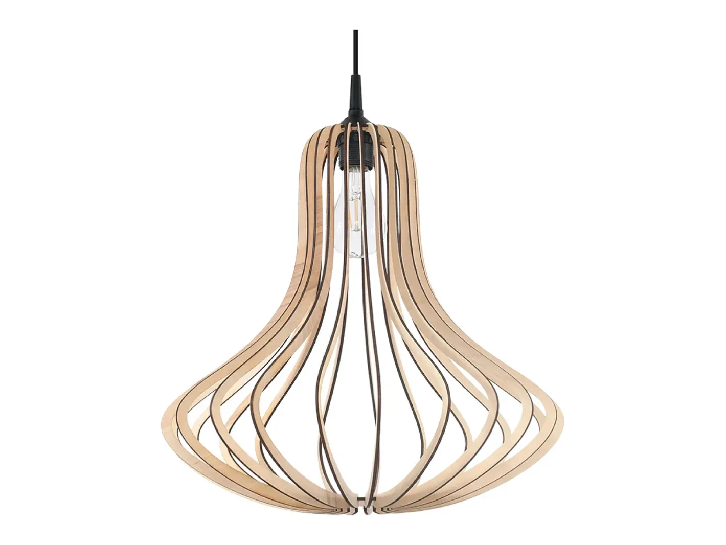 Sollux Lighting Lámparas colgantes Zenix escandinavo de madera - 1 fuentes luminosas 4000K - L.41 x A.110 cm - madera natural Color natural claro Hot