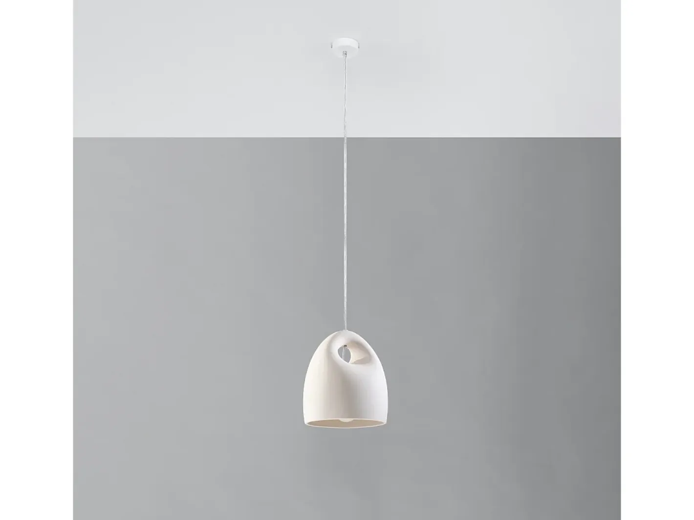 Sollux Lighting Lámparas colgantes Zenna moderno de cerámica - 1 fuentes luminosas 3000K - L.25 x A.126 cm - Blanco Hot