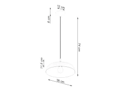 Sale Sollux Lighting Lámparas colgantes Zinta escandinavo de acero - 1 fuentes luminosas 3000K - L.38 x A.74 cm - Blanco