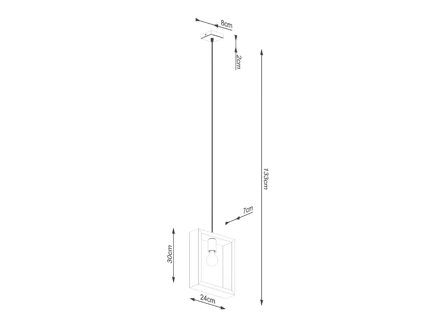 Sollux Lighting Lámpara Suspendida-Lámparas colgantes Zodiara escandinavo de acero/madera - 1 fuentes luminosas 3000K - L.24 x A.133 cm - Blanco