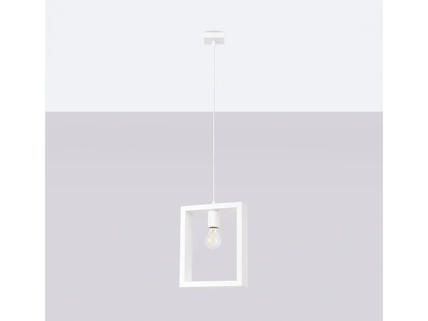 Sollux Lighting Lámpara Suspendida-Lámparas colgantes Zodiara escandinavo de acero/madera - 1 fuentes luminosas 3000K - L.24 x A.133 cm - Blanco