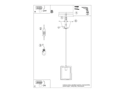 Sollux Lighting Lámpara Suspendida-Lámparas colgantes Zodiara escandinavo de acero/madera - 1 fuentes luminosas 4000K - L.24 x A.133 cm - Blanco