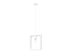 Sollux Lighting Lámpara Suspendida-Lámparas colgantes Zodiara escandinavo de acero/madera - 1 fuentes luminosas 4000K - L.24 x A.133 cm - Blanco