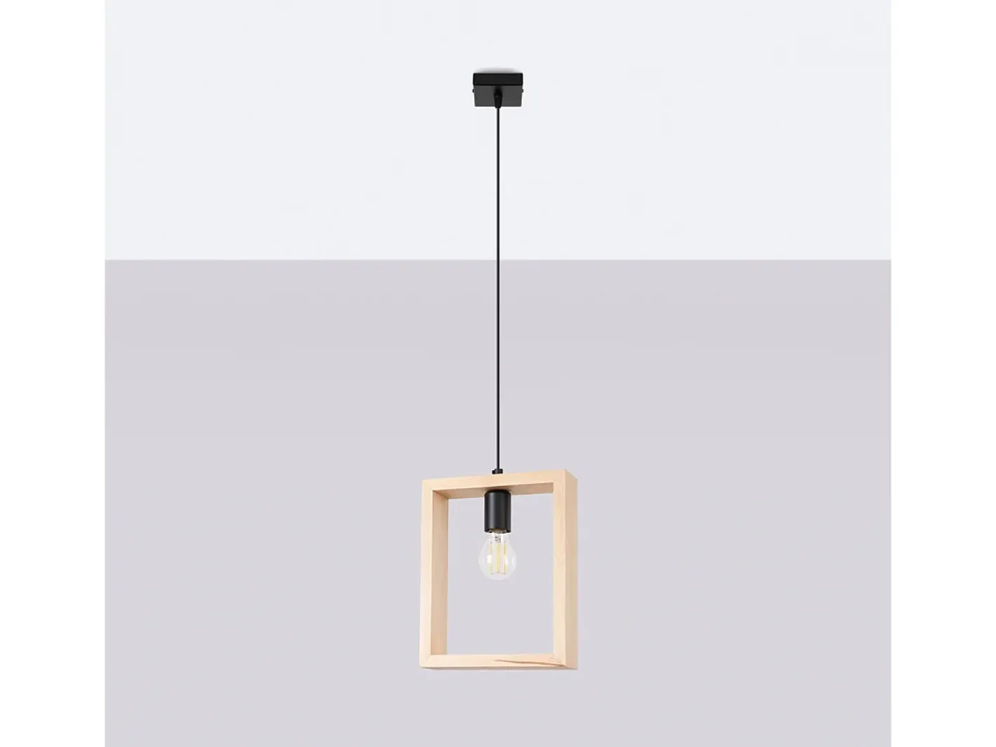 Sollux Lighting Lámparas colgantes Zodiara escandinavo de acero/madera - 1 fuentes luminosas 3000K - L.24 x A.133 cm - madera natural Color natural claro Clearance