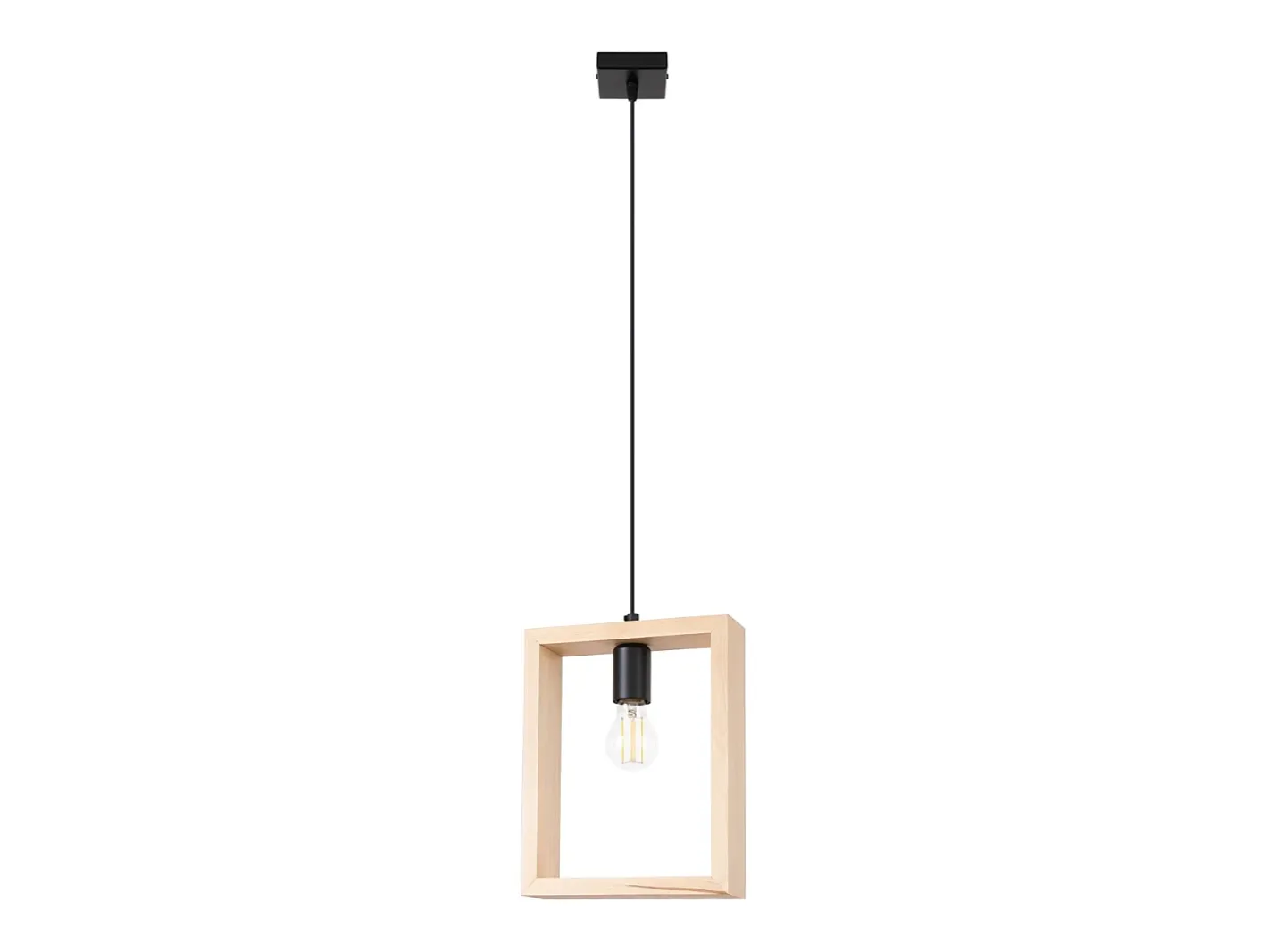 Sollux Lighting Lámparas colgantes Zodiara escandinavo de acero/madera - 1 fuentes luminosas 3000K - L.24 x A.133 cm - madera natural Color natural claro Clearance