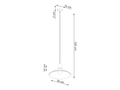 Sollux Lighting Lámpara Suspendida-Lámparas colgantes Zorra escandinavo de acero - 1 fuentes luminosas 4000K - L.30 x A.120 cm - Negro