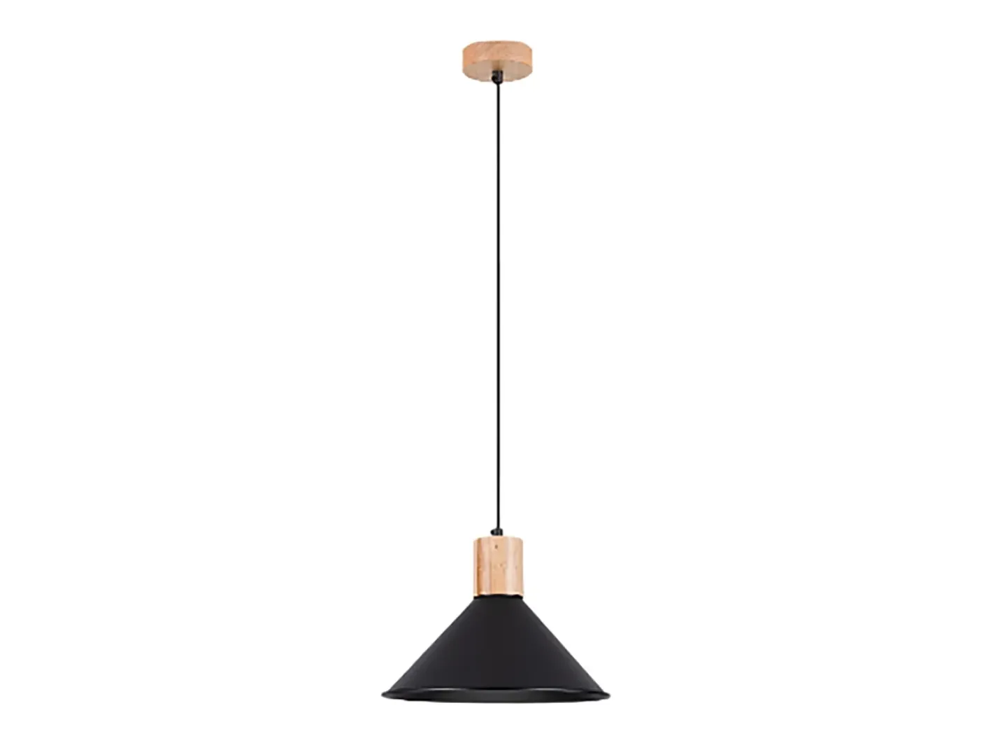 Sollux Lighting Lámpara Suspendida-Lámparas colgantes Zorra escandinavo de acero - 1 fuentes luminosas 4000K - L.30 x A.120 cm - Negro