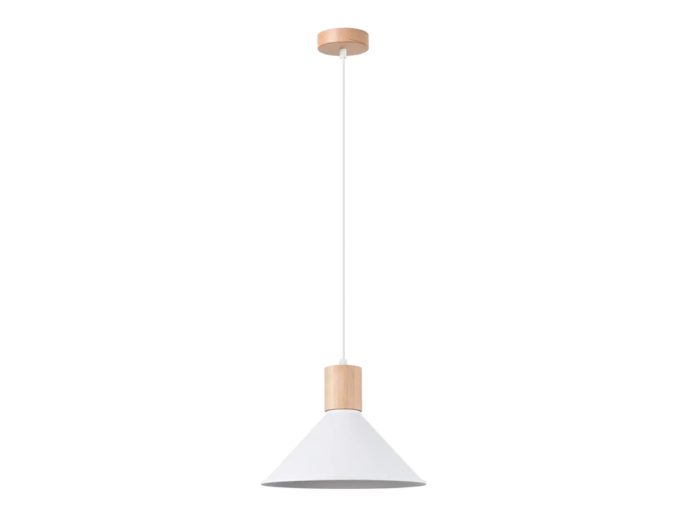 Sollux Lighting Lámparas colgantes Zorra escandinavo de acero - 1 fuentes luminosas 4000K - L.30 x A.120 cm - Blanco Hot