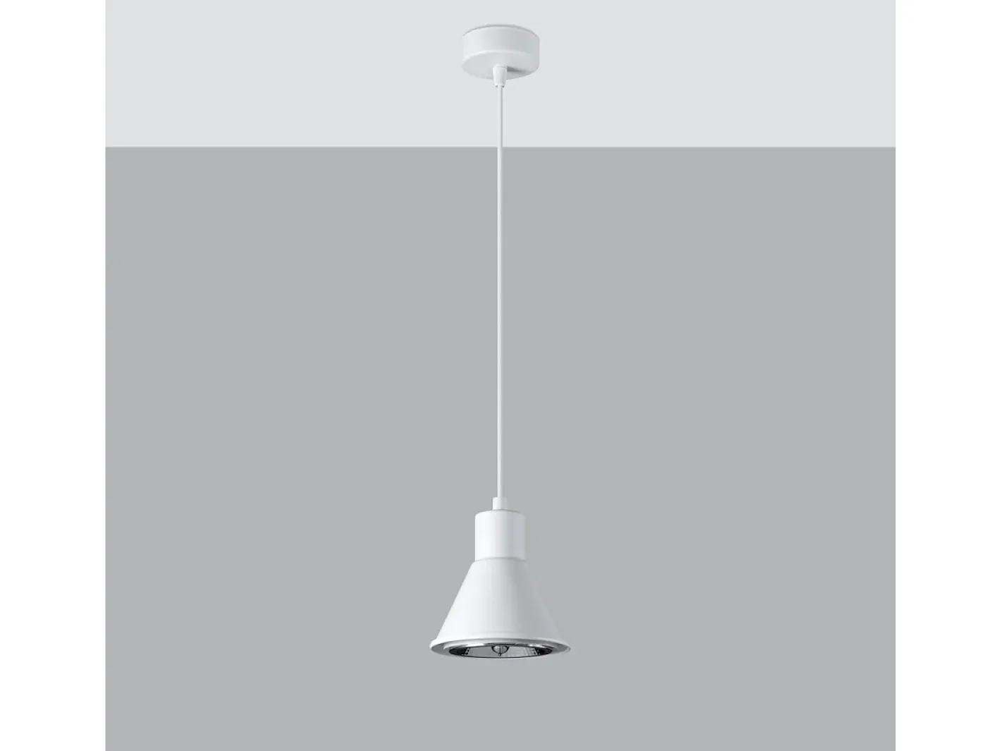 Sollux Lighting Lámparas colgantes Zylata moderno de acero - 1 fuentes luminosas 3000K - L.14 x A.120 cm - Blanco Outlet
