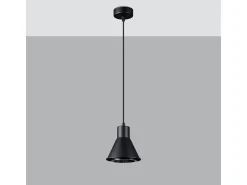 Sollux Lighting Lámparas colgantes Zylata moderno de acero - 1 fuentes luminosas 3000K - L.14 x A.120 cm - Negro Online