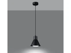 Sollux Lighting Lámpara Suspendida-Lámparas colgantes Zylata moderno de acero - 1 fuentes luminosas 4000K - L.14 x A.120 cm - Negro