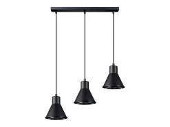 Sollux Lighting Lámparas colgantes Zylata moderno de acero - 3 fuentes luminosas 4000K - L.45 x A.120 cm - Negro Best