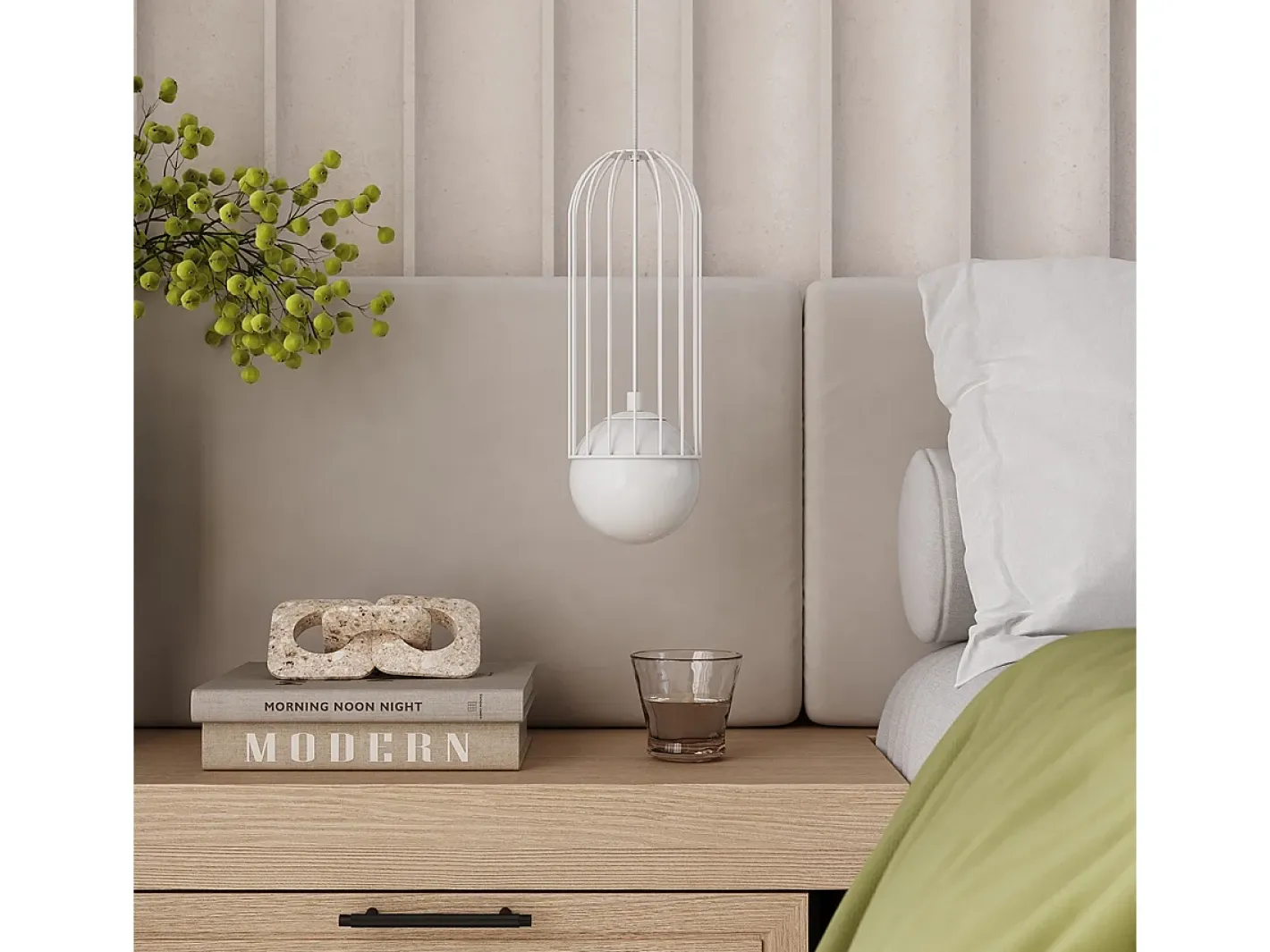 Sollux Lighting Lámparas colgantes Zynex moderno de acero - 1 fuentes luminosas 4000K - L.12 x A.115 cm - Blanco New