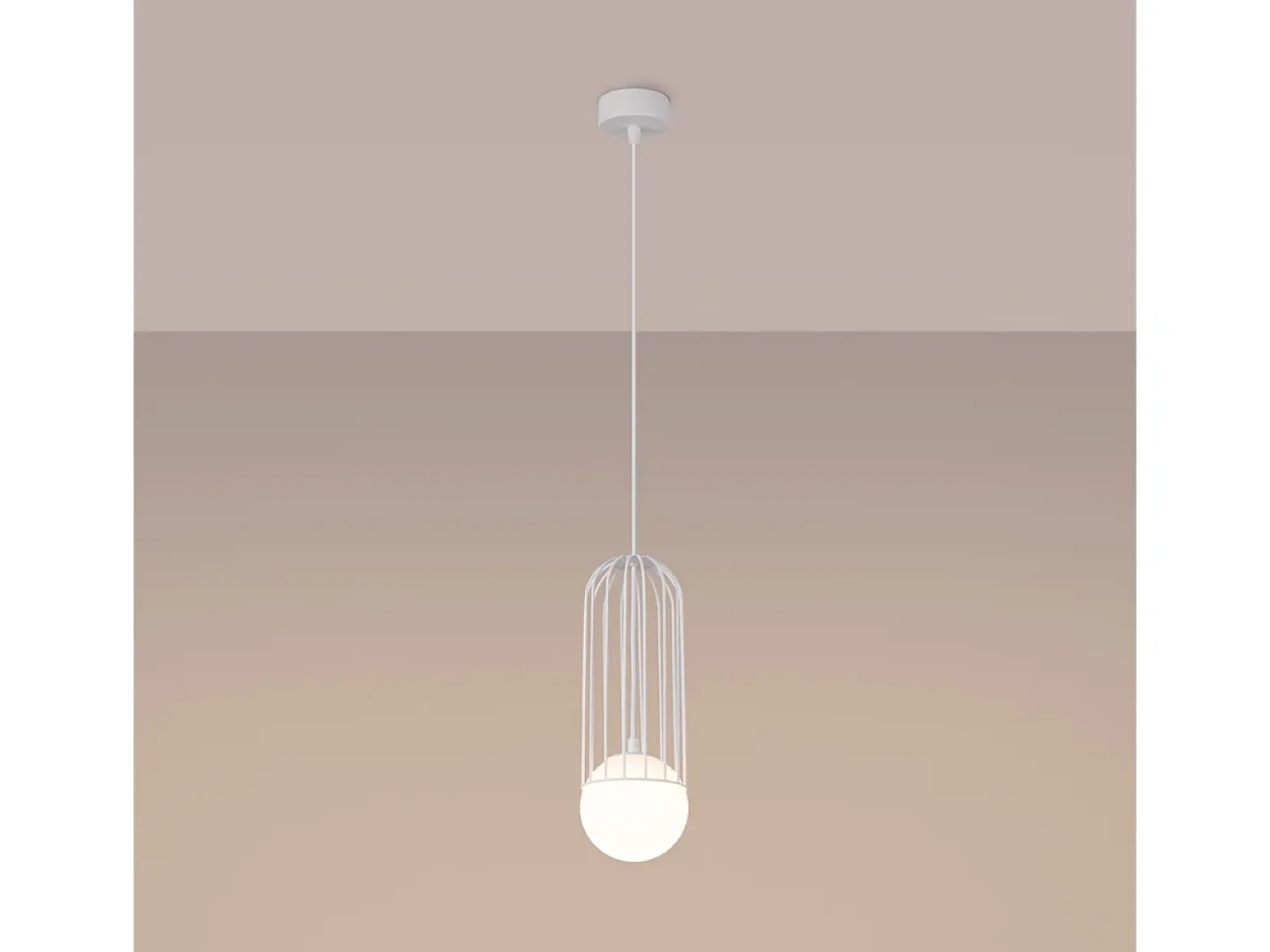 Sollux Lighting Lámparas colgantes Zynex moderno de acero - 1 fuentes luminosas 4000K - L.12 x A.115 cm - Blanco New