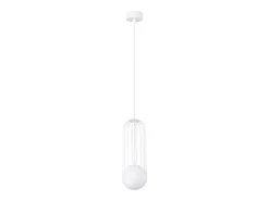 Discount Sollux Lighting Lámparas colgantes Zynex moderno de acero - 1 fuentes luminosas 3000K - L.12 x A.115 cm - Blanco