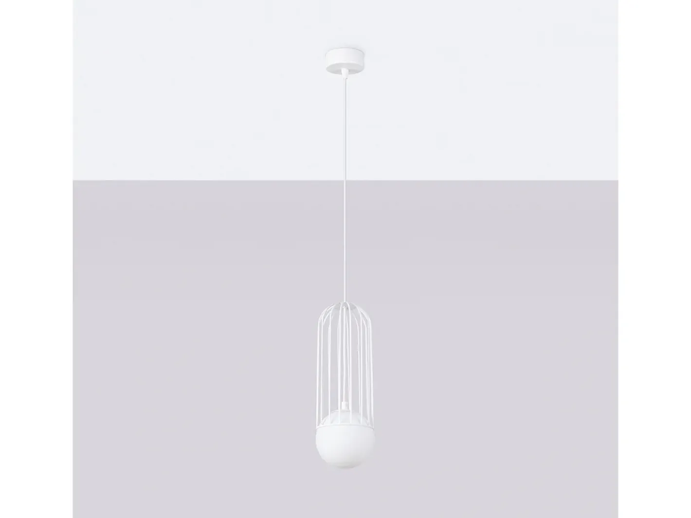 Discount Sollux Lighting Lámparas colgantes Zynex moderno de acero - 1 fuentes luminosas 3000K - L.12 x A.115 cm - Blanco