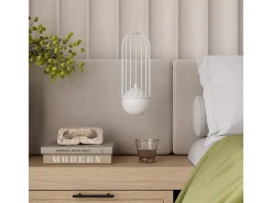 Discount Sollux Lighting Lámparas colgantes Zynex moderno de acero - 1 fuentes luminosas 3000K - L.12 x A.115 cm - Blanco