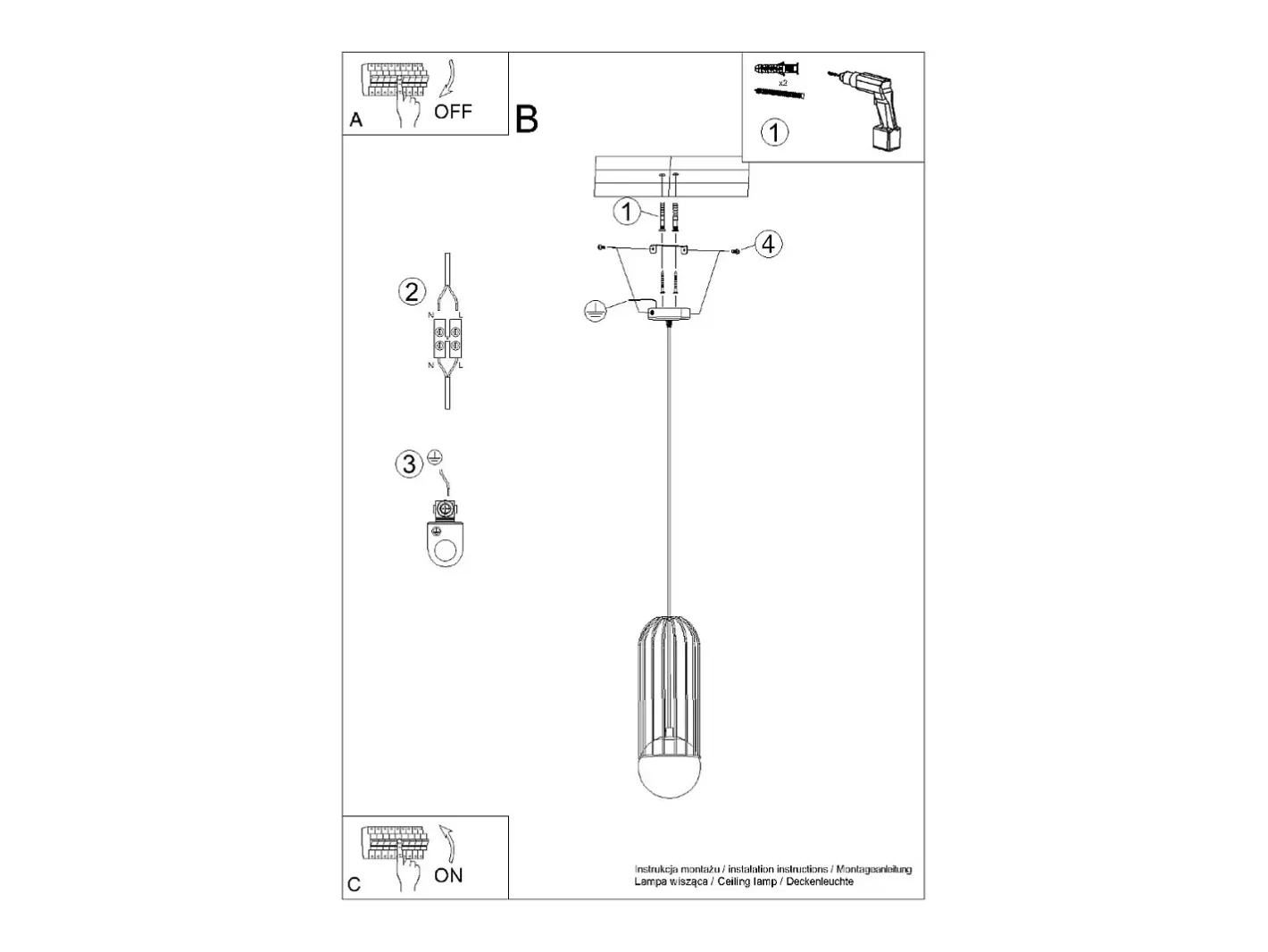 Discount Sollux Lighting Lámparas colgantes Zynex moderno de acero - 1 fuentes luminosas 3000K - L.12 x A.115 cm - Blanco