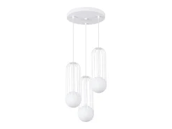 New Sollux Lighting Lámparas colgantes Zynex moderno de acero - 3 fuentes luminosas 3000K - L.34 x A.115 cm - Blanco