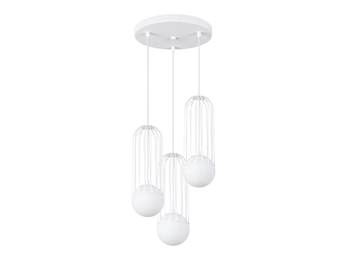 New Sollux Lighting Lámparas colgantes Zynex moderno de acero - 3 fuentes luminosas 3000K - L.34 x A.115 cm - Blanco