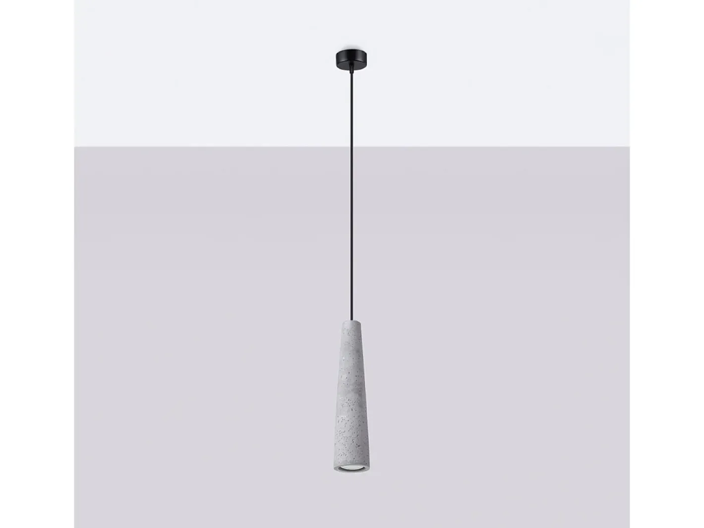 Sollux Lighting Lámpara Suspendida-Lámparas colgantes Zyntria industrial de concreto - 1 fuentes luminosas 3000K - L.8 x A.125 cm - Gris