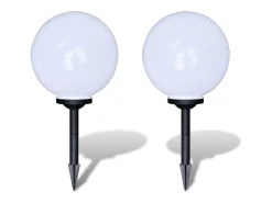 Sale Lámparas de camino de jardín 2 uds LED 30 cm con pincho ES309183 Blanco