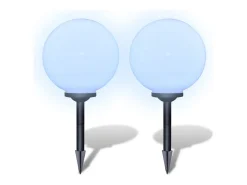 Sale Lámparas de camino de jardín 2 uds LED 30 cm con pincho ES309183 Blanco
