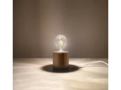 Sollux Lighting Lámparas de escritorio Nalvado escandinavo de madera - 1 fuentes luminosas 4000K - L.10 x A.10 cm - madera natural Color natural claro Hot