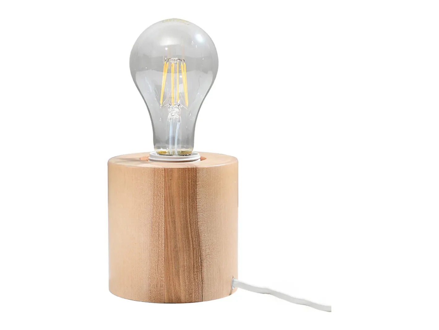Sollux Lighting Lámparas de escritorio Nalvado escandinavo de madera - 1 fuentes luminosas 4000K - L.10 x A.10 cm - madera natural Color natural claro Hot