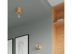 Sollux Lighting Lámparas de escritorio Nalvado escandinavo de madera - 1 fuentes luminosas 4000K - L.10 x A.10 cm - madera natural Color natural claro Hot